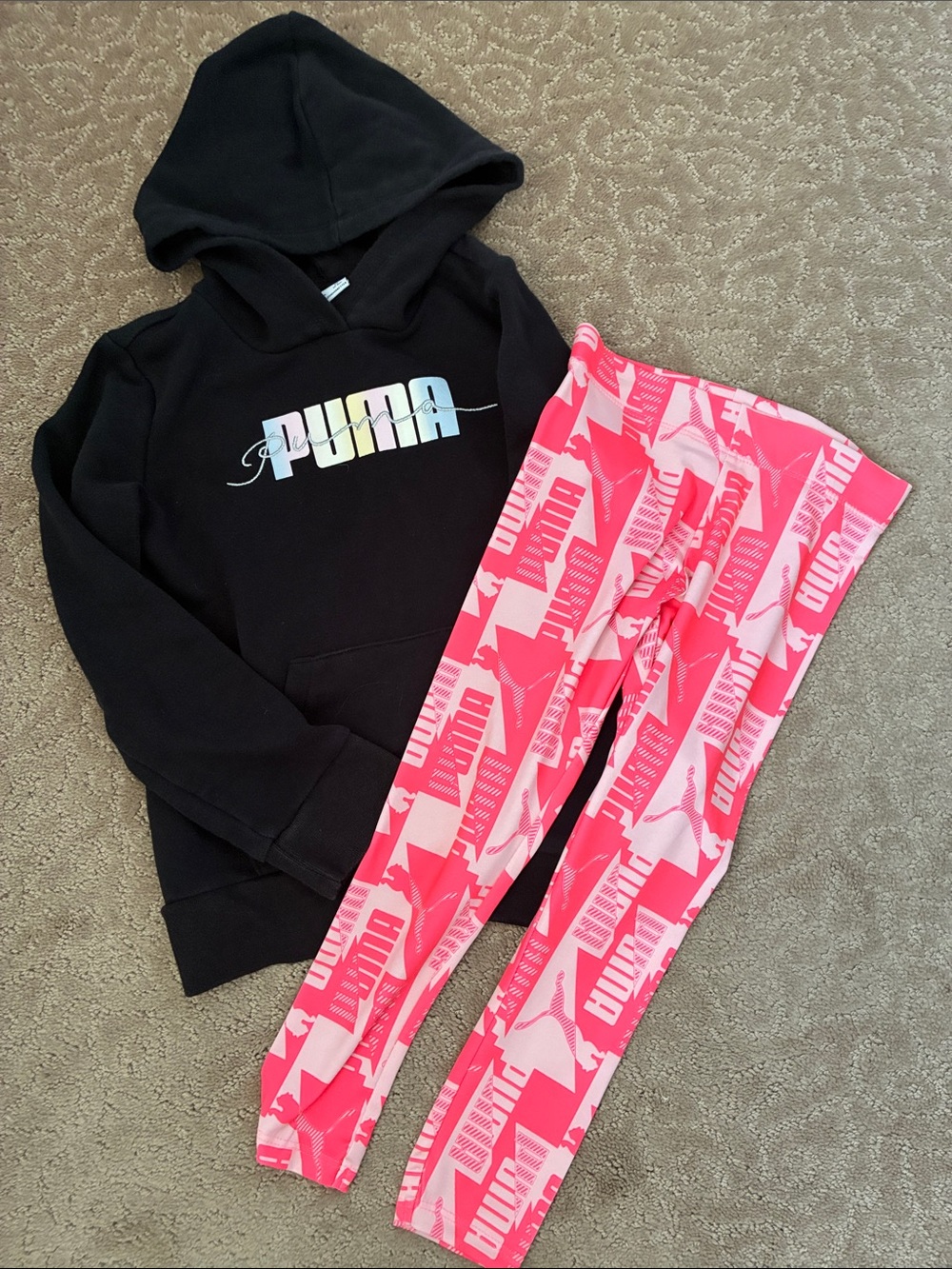 Puma Girls 5 - Logo Hoodie & Leggings Activewear